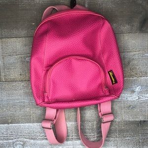 Paquetage Paris pebbled pink leather mini backpack